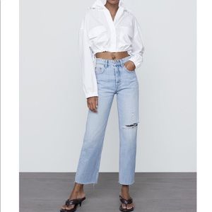 Zara Hi-Rise Straight Leg Jeans